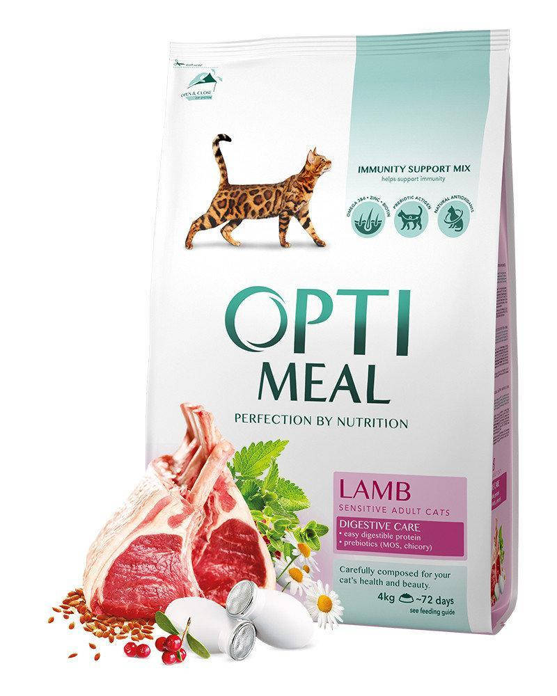 

Сухой корм OPTIMEAL для взрослых котов, с телятиной 4КГ