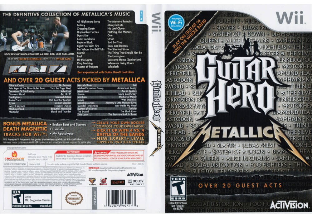

Игра для игровой консоли Nintendo Wii (PAL), Guitar Hero: Metallica