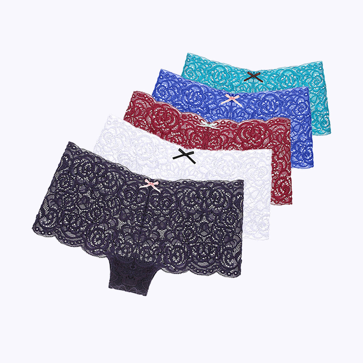 

Комплект женских кружевных трусиков шортиков Размер XL (5шт), Разные цвета