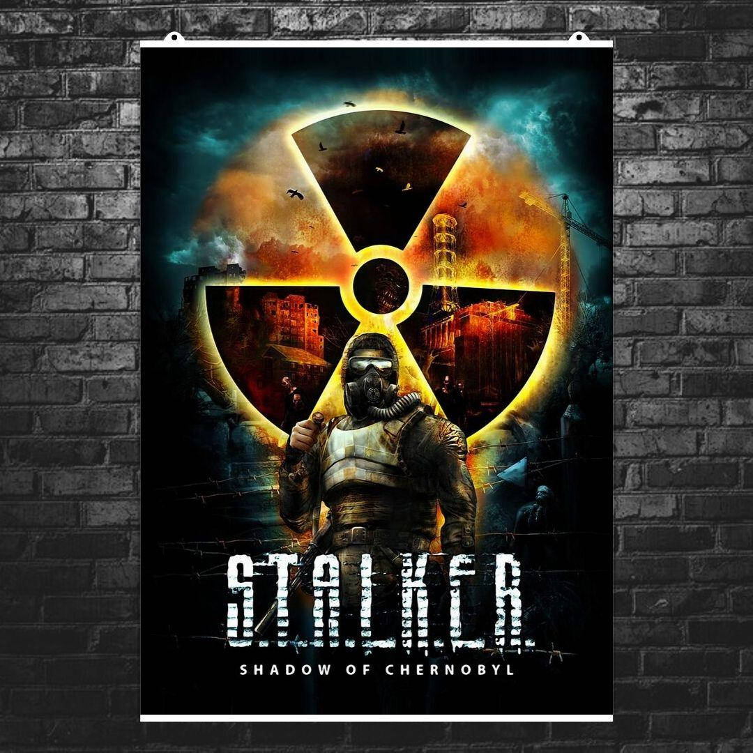 

Плакат "Сталкер, Stalker, классический постер игры", Чернобыль, Припять. Размер 60x42см (A2). Глянцевая бумага