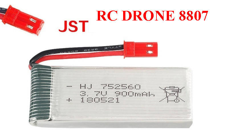 

Аккумулятор для квадрокоптера RC Drone 8807 900mAh 3.7V 752560