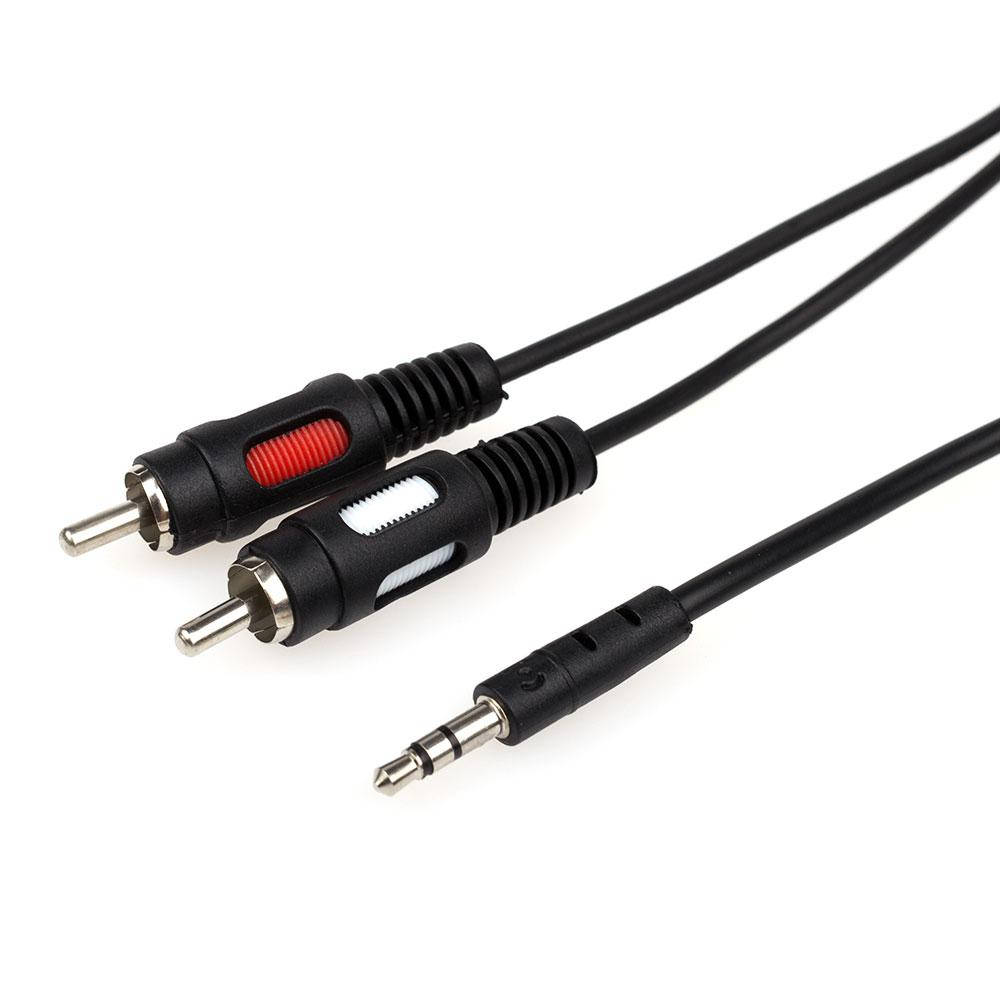 

Аудио-кабель Atcom (10810) mini-jack 3.5мм(M)-2xRCA(M) 0.8м пакет, Черный