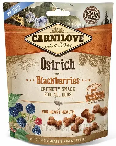 

Carnilove Dog Crunchy Snack мясо страуса,ежевика, для сердца, 200g