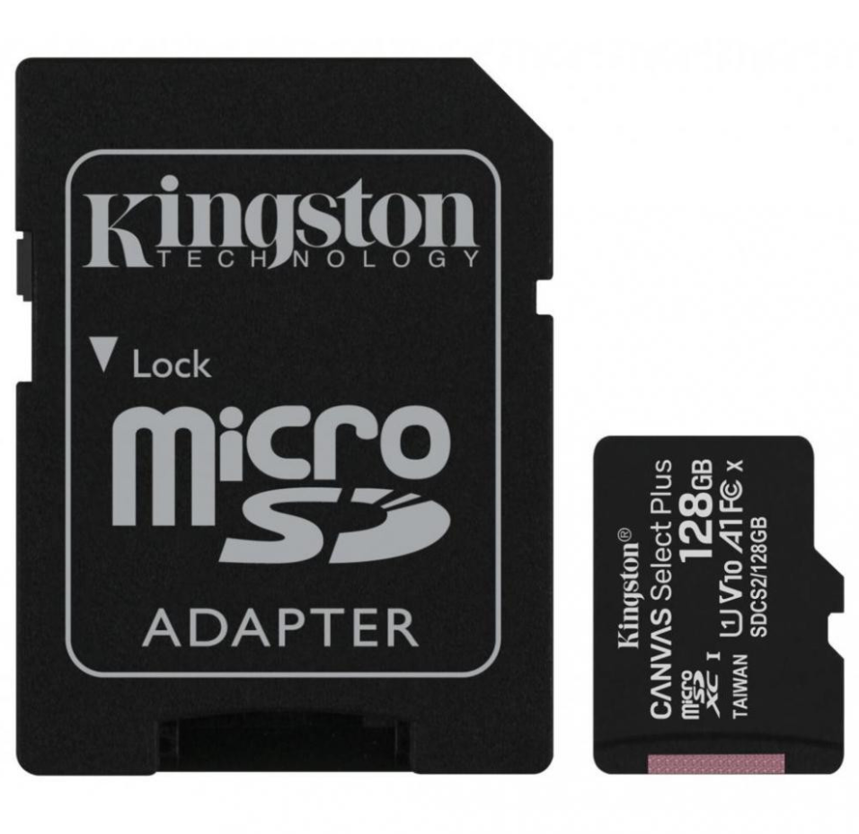 

Карта памяти Kingston microSDXC Canvas Select Plus 128GB Class 10 UHS-1 А1 (с адаптером) (SDCS2/128GB)