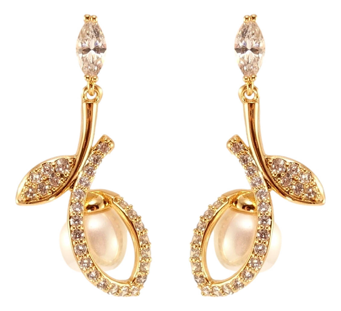 

Серьги Xuping QQMM Позолота 18K подвески на гвоздиках "Изящные жемчужные бутоны"