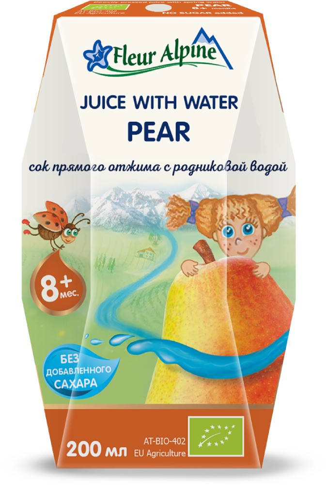 

Детский сок с водой грушевый с 8 месяцев тм "Fleur Alpine", 200мл