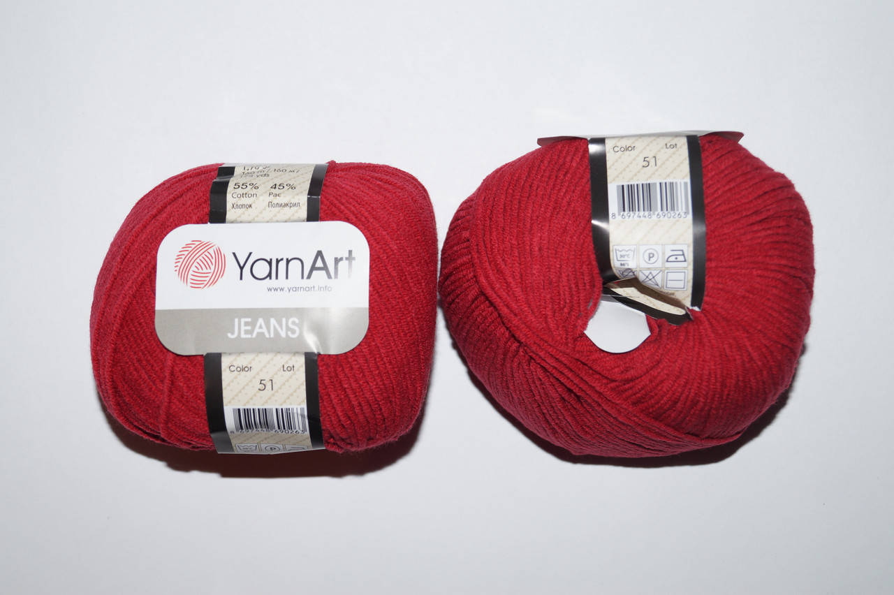 

YarnArt Jeans - 51 темно красный