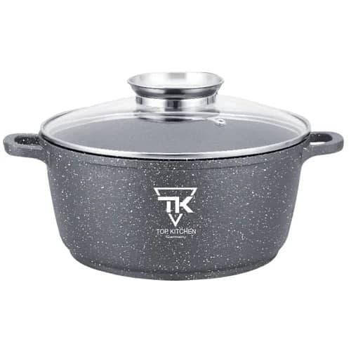 

Кастрюля казан с мраморным антипригарным покрытием 20см 2,5 л Top Kitchen TK00051 СЕРЫЙ