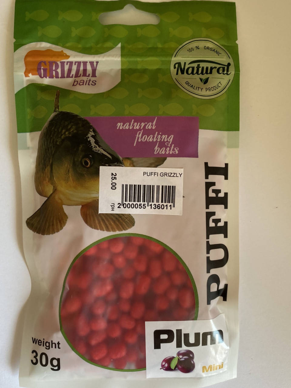 

Воздушное тесто Grizzly Baits Puffi Plum (Слива) 8мм 30г