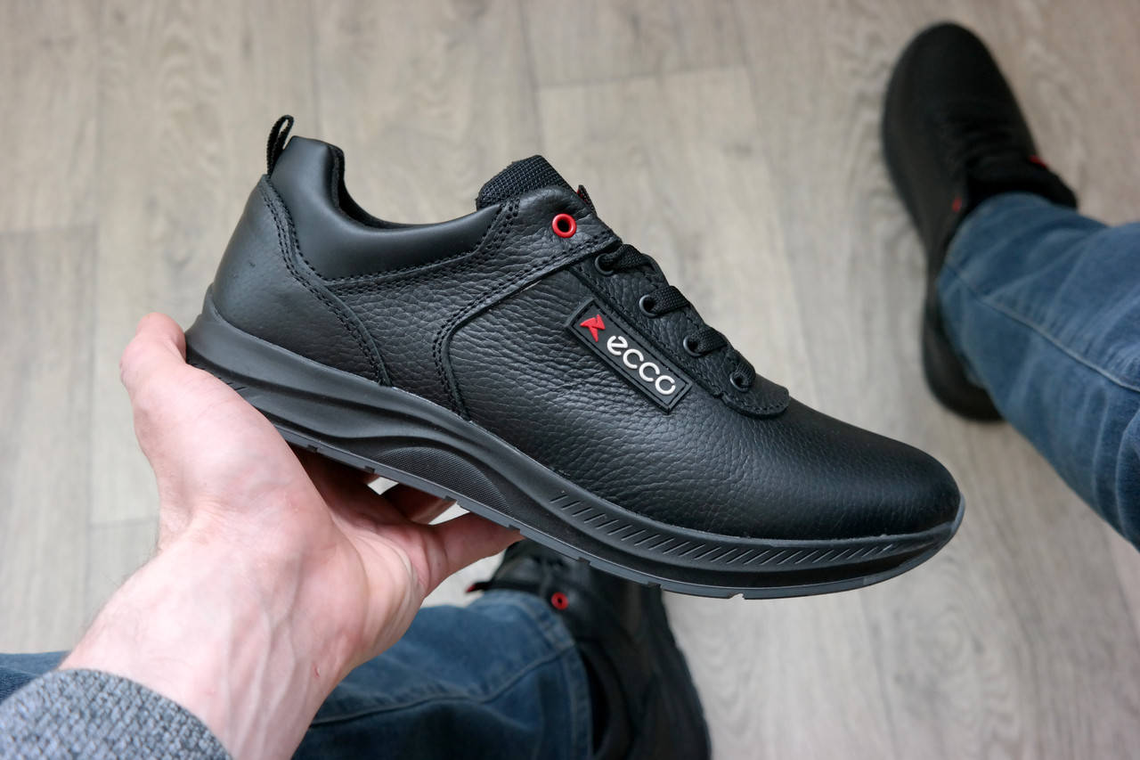 

Натуральная кожа мужские кроссовки чоловічі шкіряні кросівки батал большие размеры, Черный