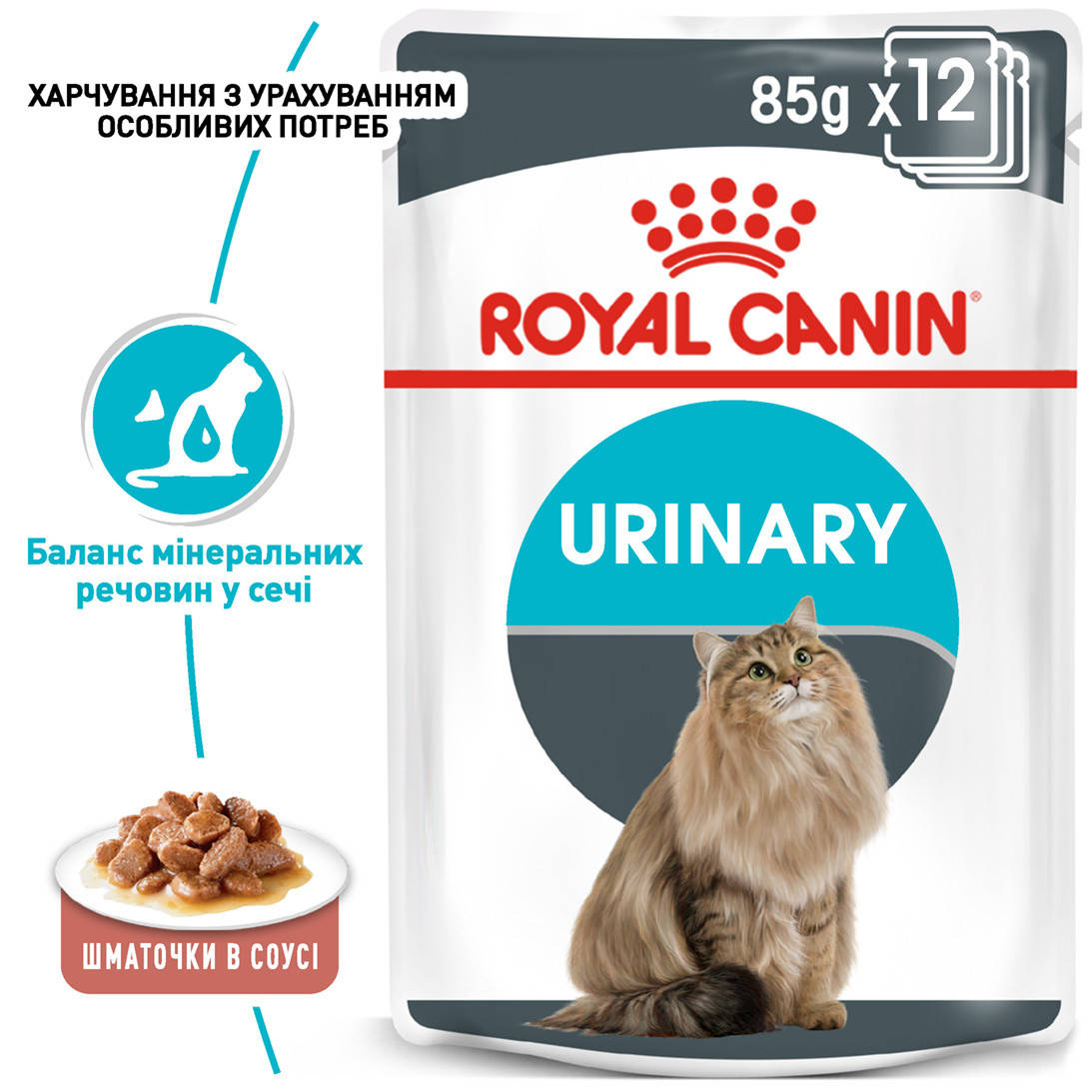 

Влажный корм для взрослых кошек ROYAL CANIN URINARY CARE 0.085 кг x 12 шт.