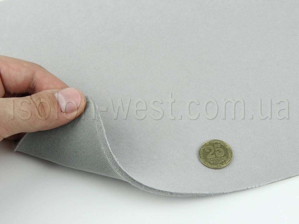 

Автовелюр потолочный Micro 16114, цвет серый на поролоне, толщ. 3мм шир. 170см, Турция