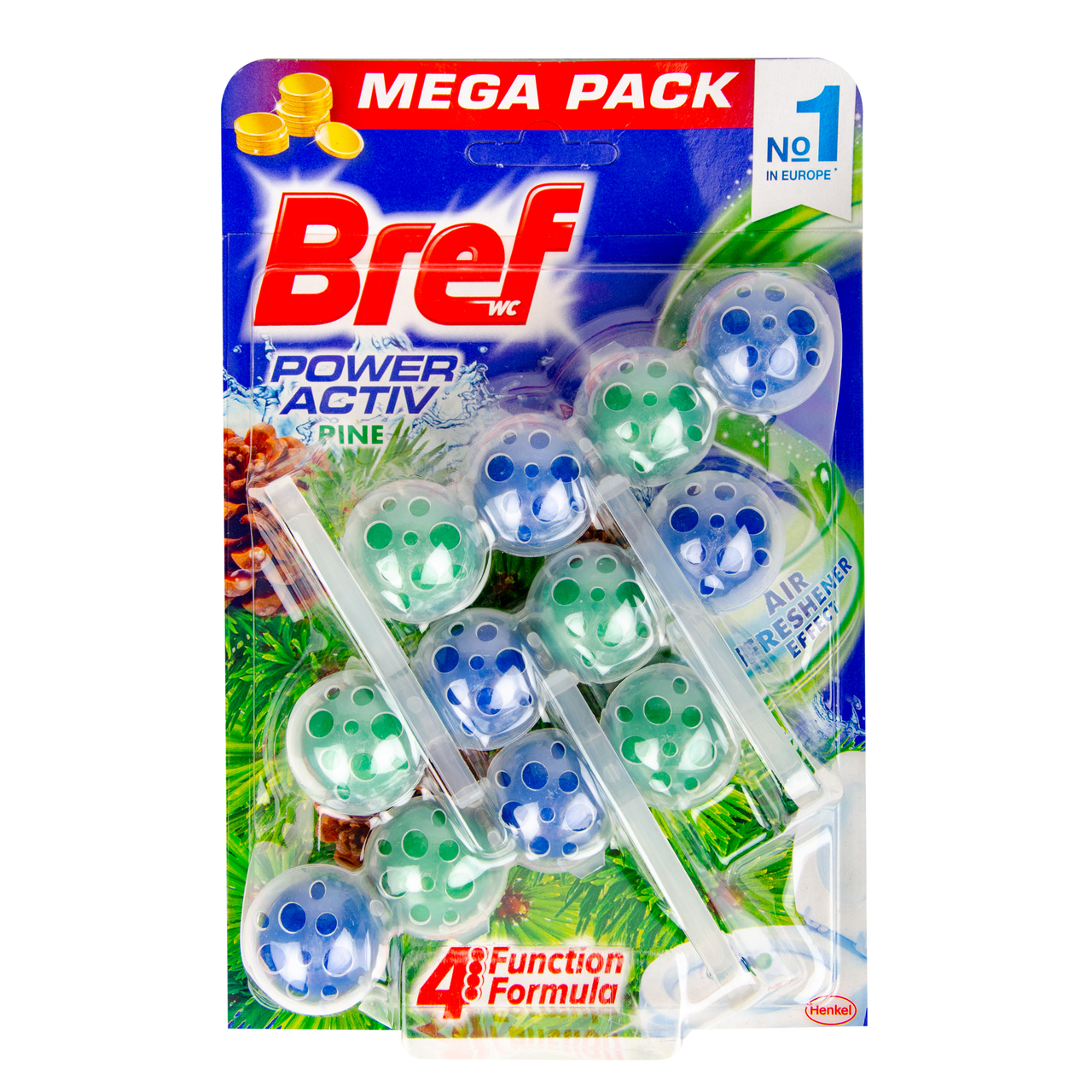 

Туалетные блоки для унитаза Bref Power Aktiv Pine 3 х 50 г