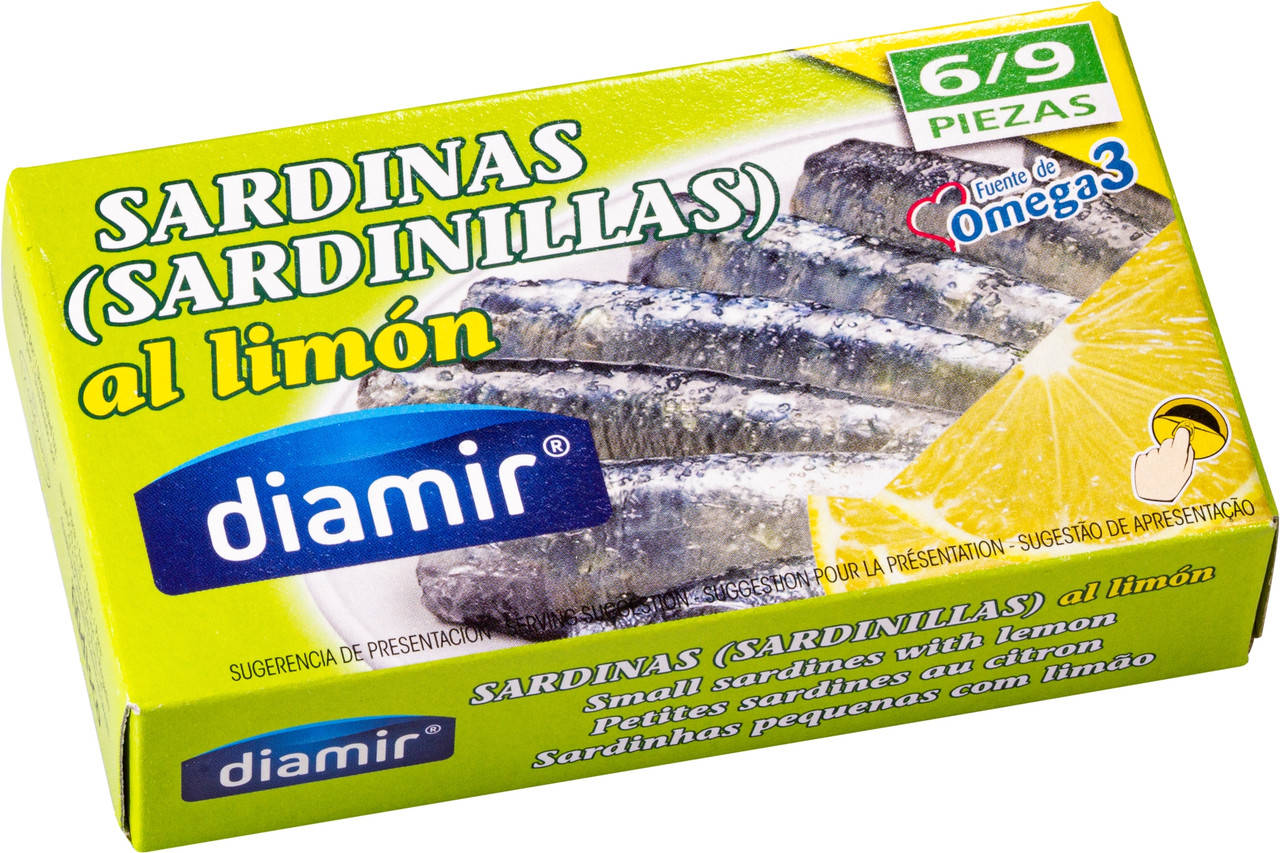 

Сардины Diamir с лимоном (калибр 6/9) 90г