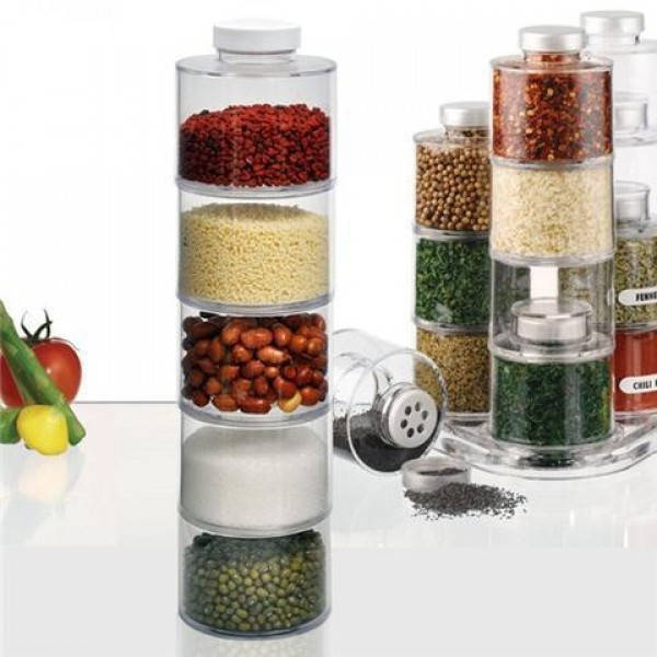 

Набор баночек для специй из 6 емкостей Spice Tower Carousel 152669, Прозрачный