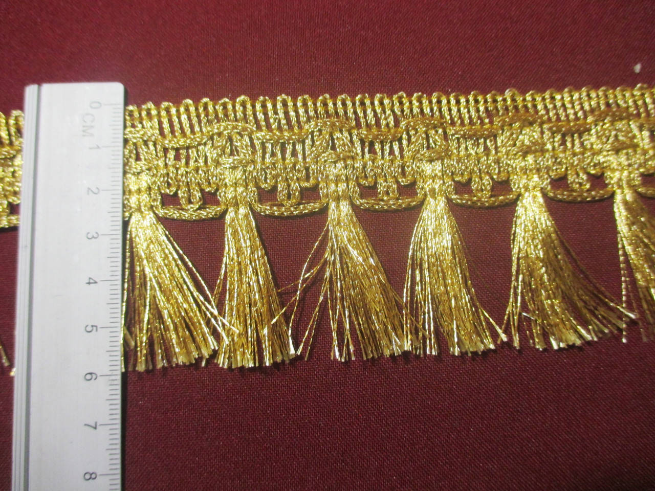 

Бахрома декоративная золотая люрекс 6см. ажурним краєм, Золотистый
