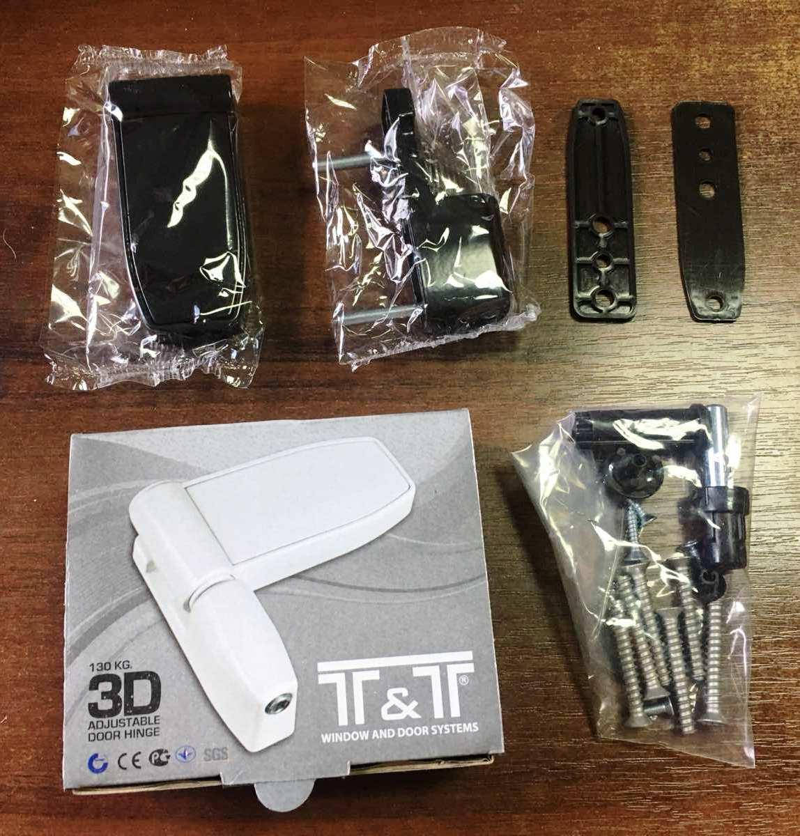 

Петля для металлопластиковой двери T&T 3D 130 кг коричневая RAL 8019, Коричневый