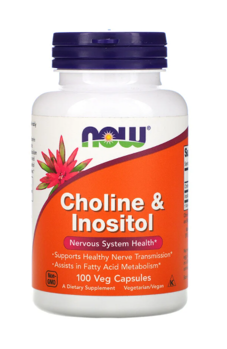 

Холин и инозитол, Choline Inositol, Now Foods, 500 мг, 100 капсул (NOW-00470)