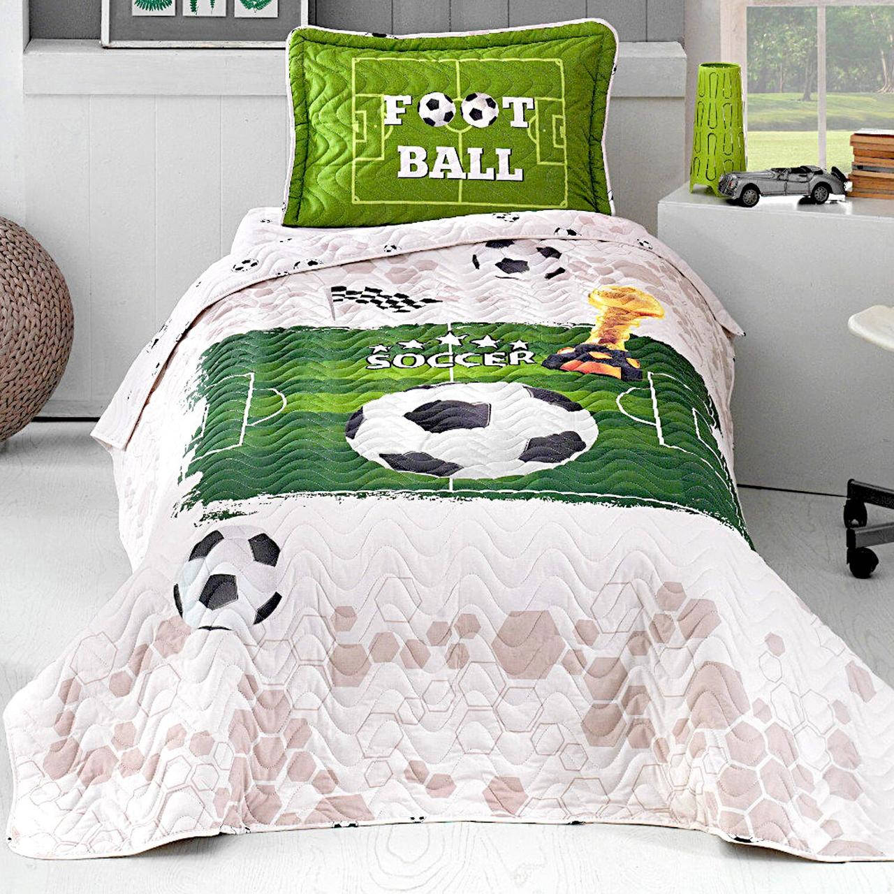 

Покрывало для мальчика Футбол Clasy Soccer, Белый, 180x240