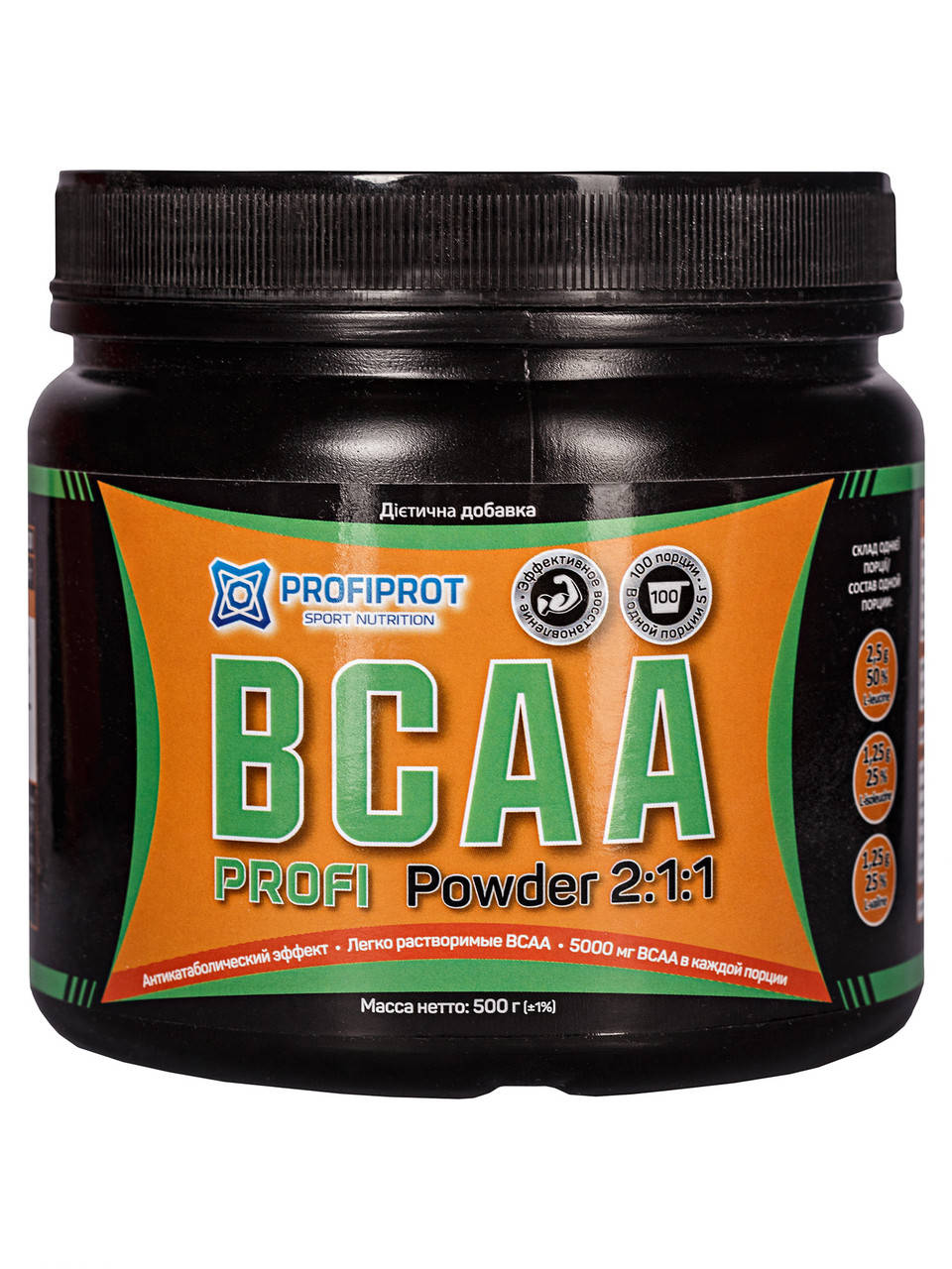 

Аминокиcлоты без вкуса BCAA 2:1:1, 500г PROFIPROT