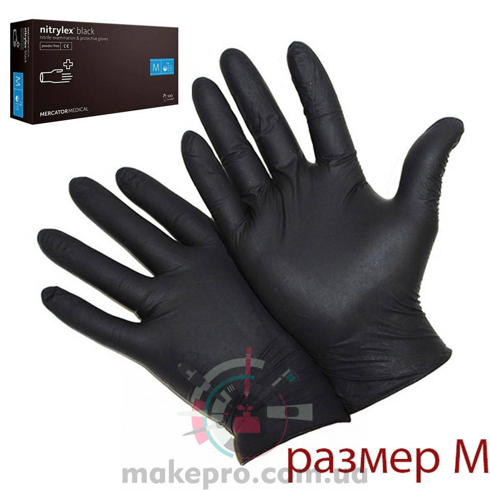 

Упаковка перчаток Nitrylex Mercator M (черные 50 пар)