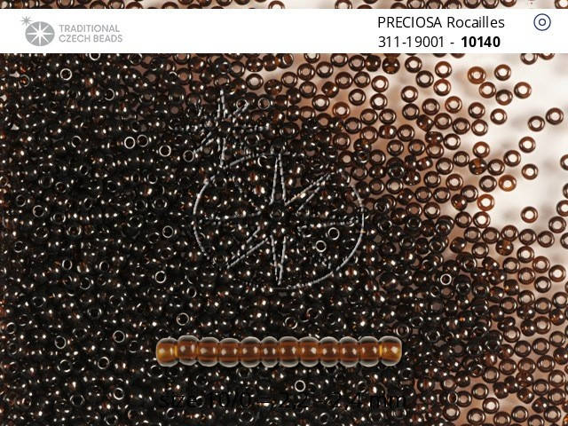 

31119/10140/10 Черно-коричневый прозрачный чешский бисер Preciosa.1грамм