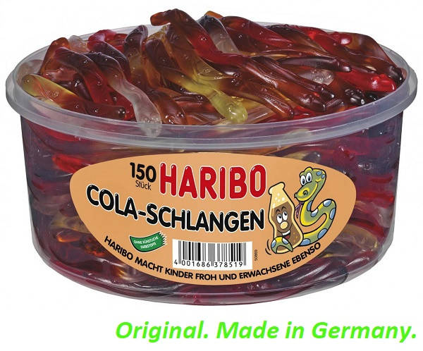 

Желейные конфеты Змейки Кока-кола Харибо Haribo 1000гр.150 шт