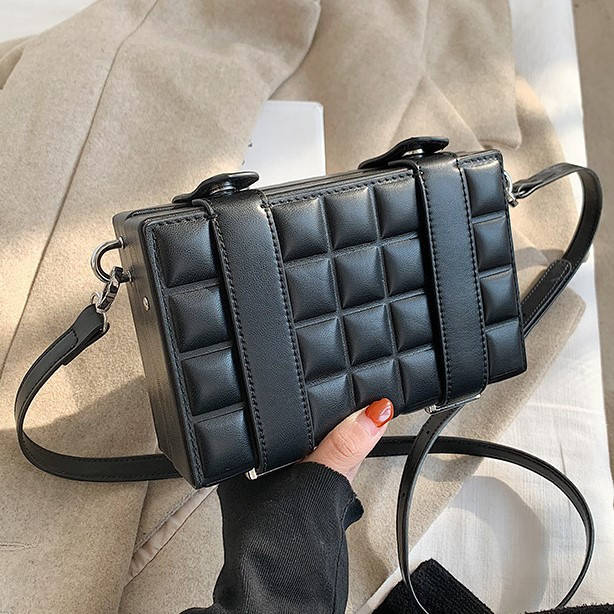 

Сумка кросс боди стеганая квадратом, женский черный клатч 2021, AL-3758-10