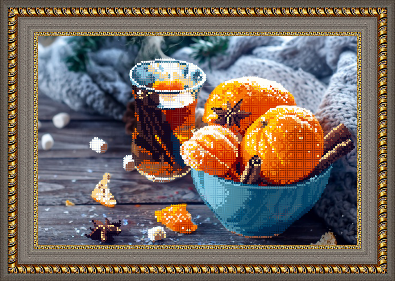 

Схема для вышивки бисером Зимний напиток ФН-008 (габардин)