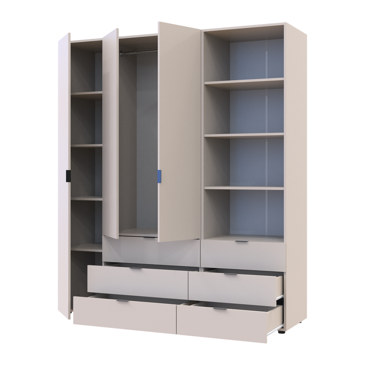 Шафа для одягу Doros Гелар Кашемір 3ДСП з пеналом 176.2х49.5х203.4 (42005175) 3