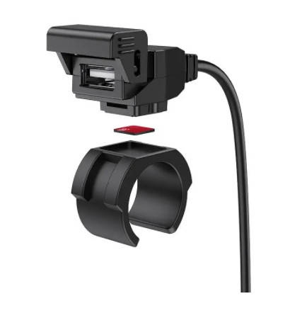 

Зарядка на мотоцикл Hoco Z45 Single port motorcycle charger Black, Черный