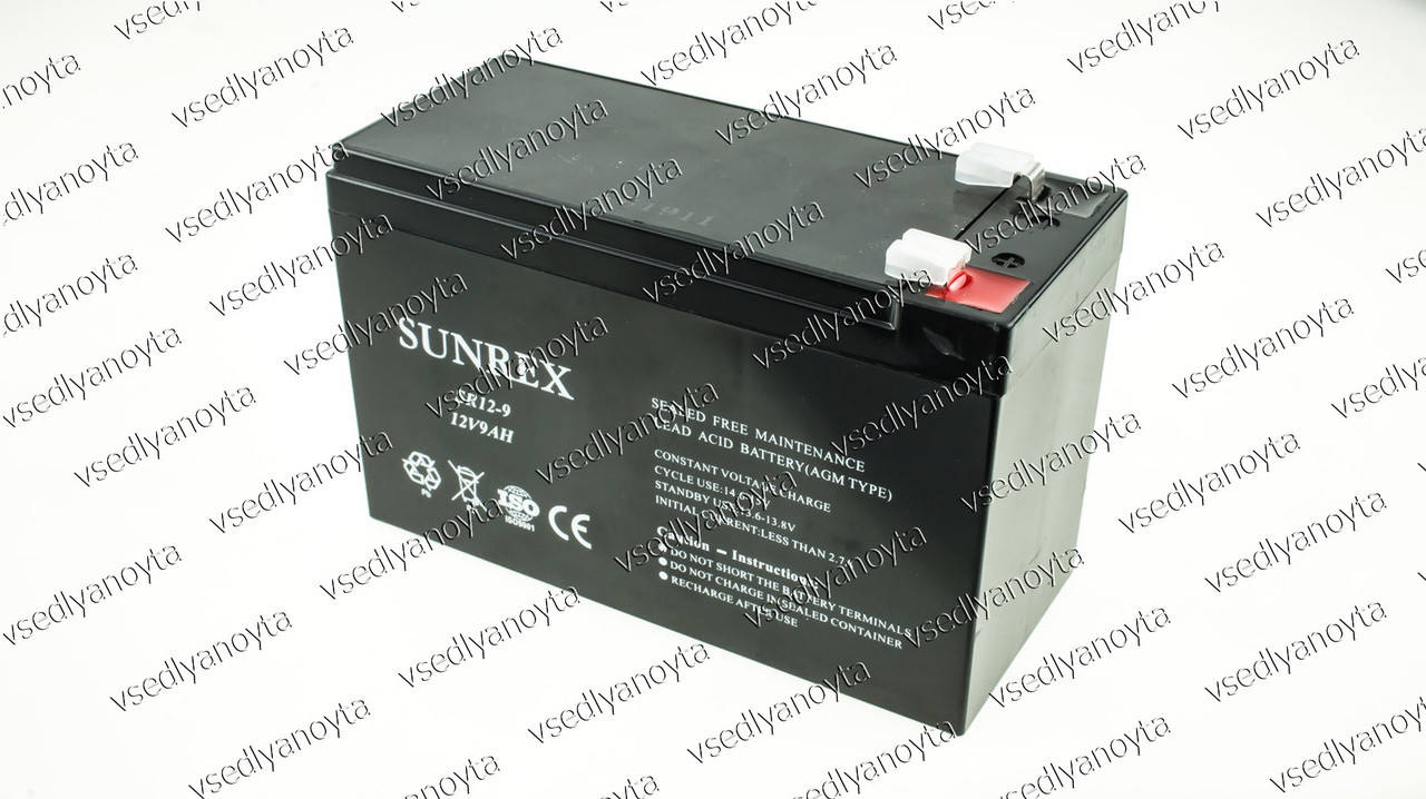 

Аккумуляторная батарея SUNREX SR12-9, Емкость: 9Ah, 12V, 2.44kg, размеры: 151х65х94мм (ИБП UPS)