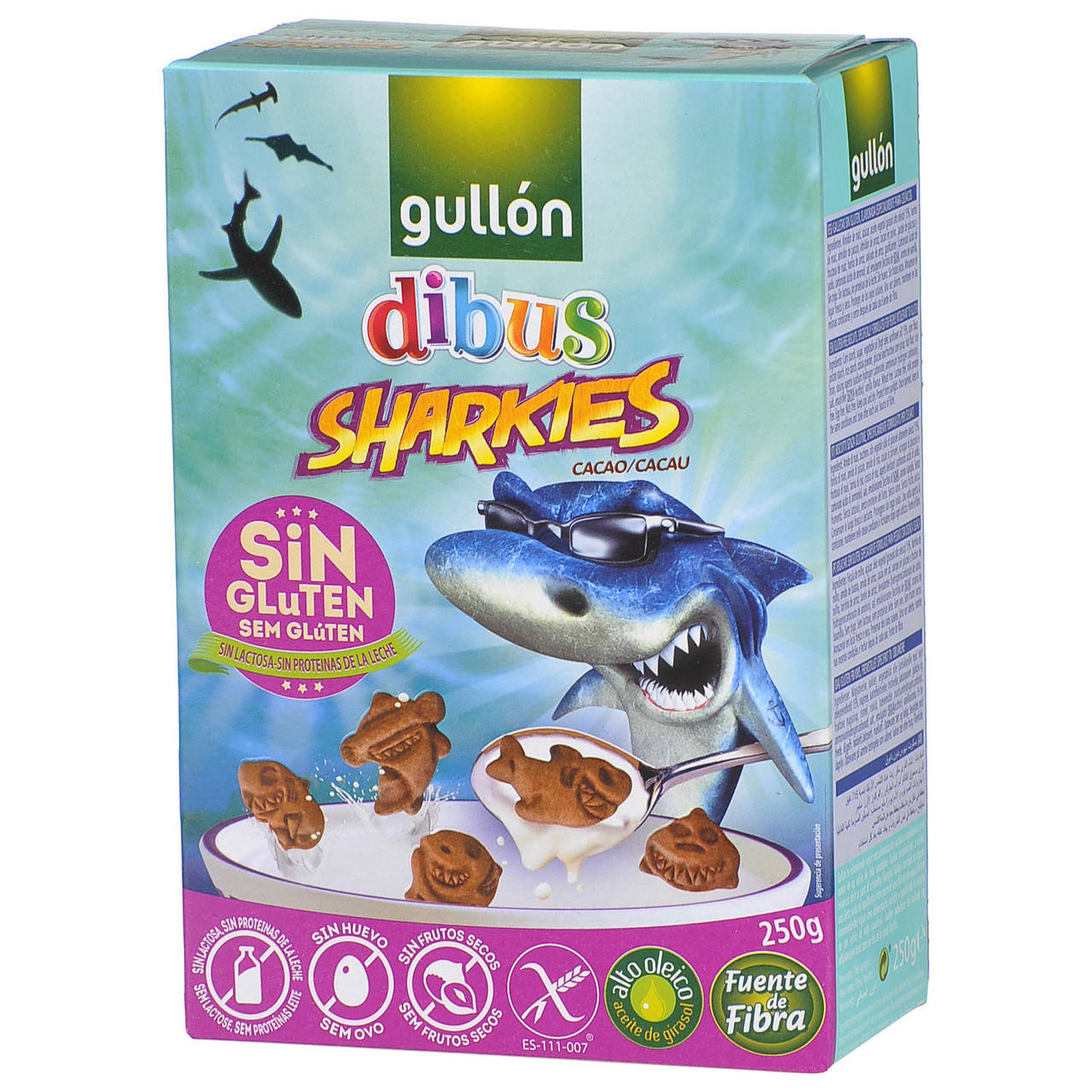

Печенье без глютена, лактозы и яиц Dibus Sharkies Gullon 250г Испания