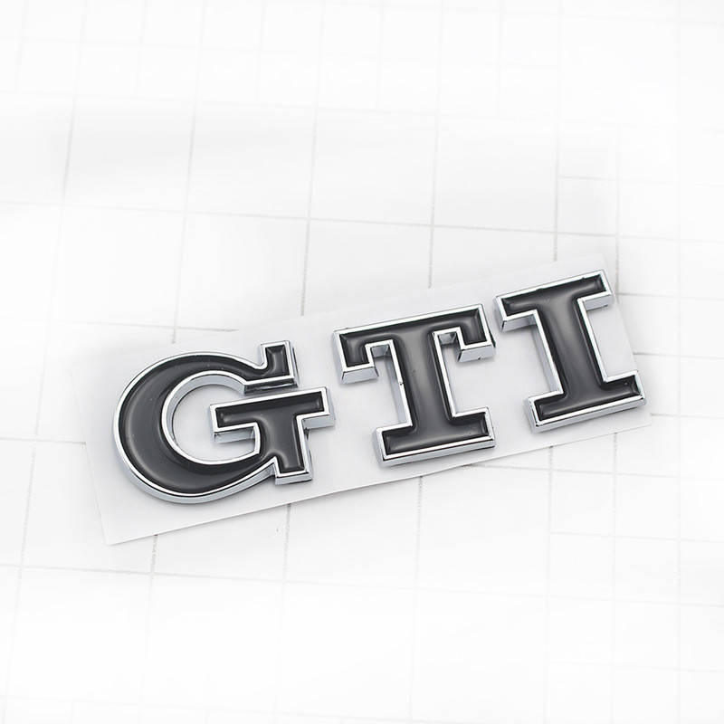 

Автологотип шильдик эмблема надпись Volkswagen GTI на крышку багажника черная заливка