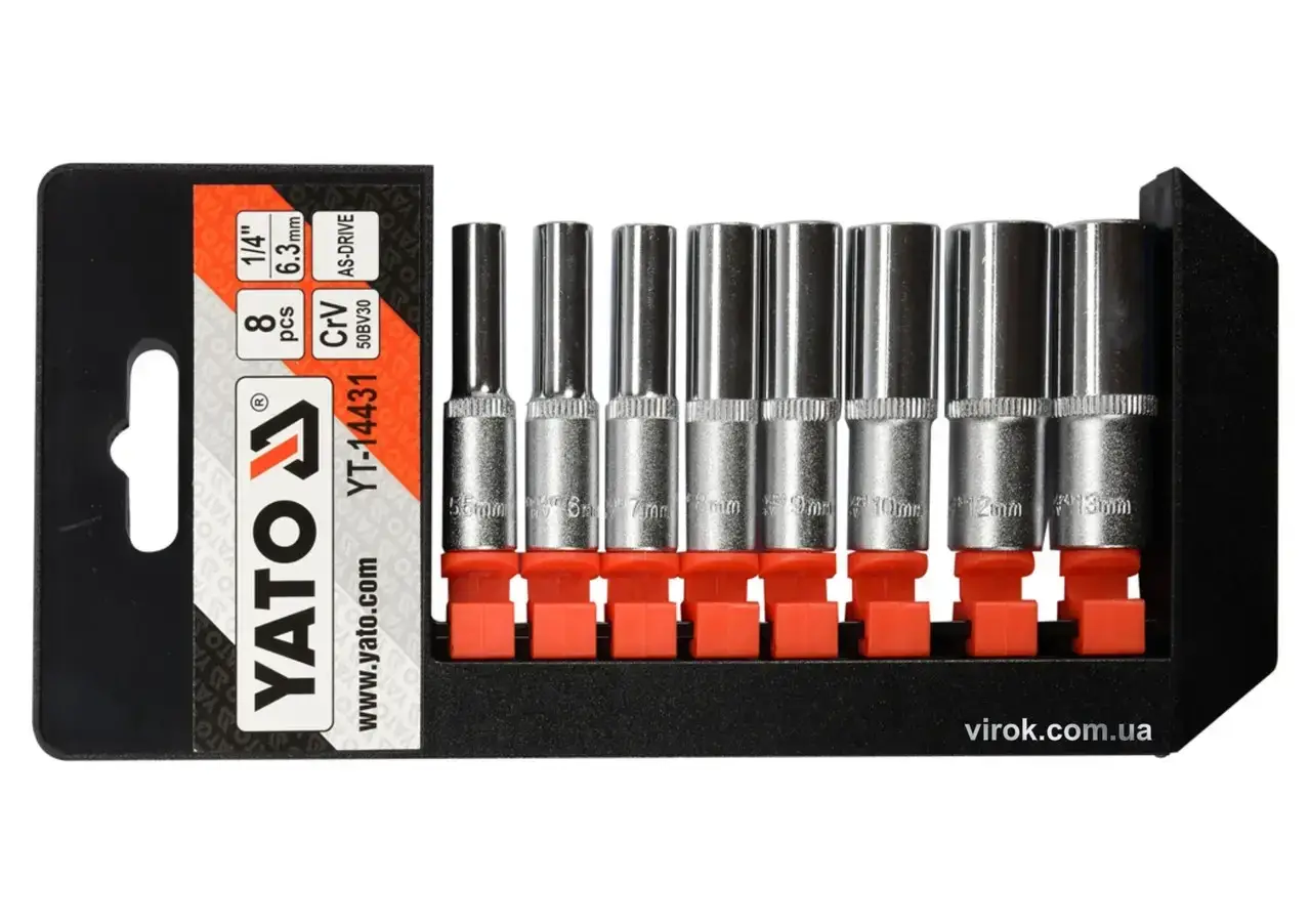 

Набор торцевых головок YATO 1/4" М5.5-13 мм 8 шт