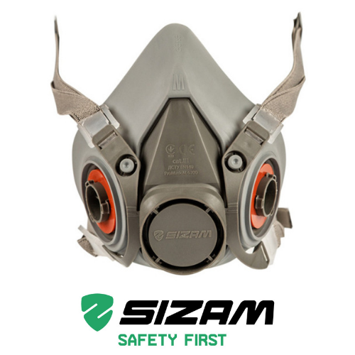 

Полумаска респиратор с креплением в 4 точках Sizam PROMASK M 6200 серая 35024, Серый