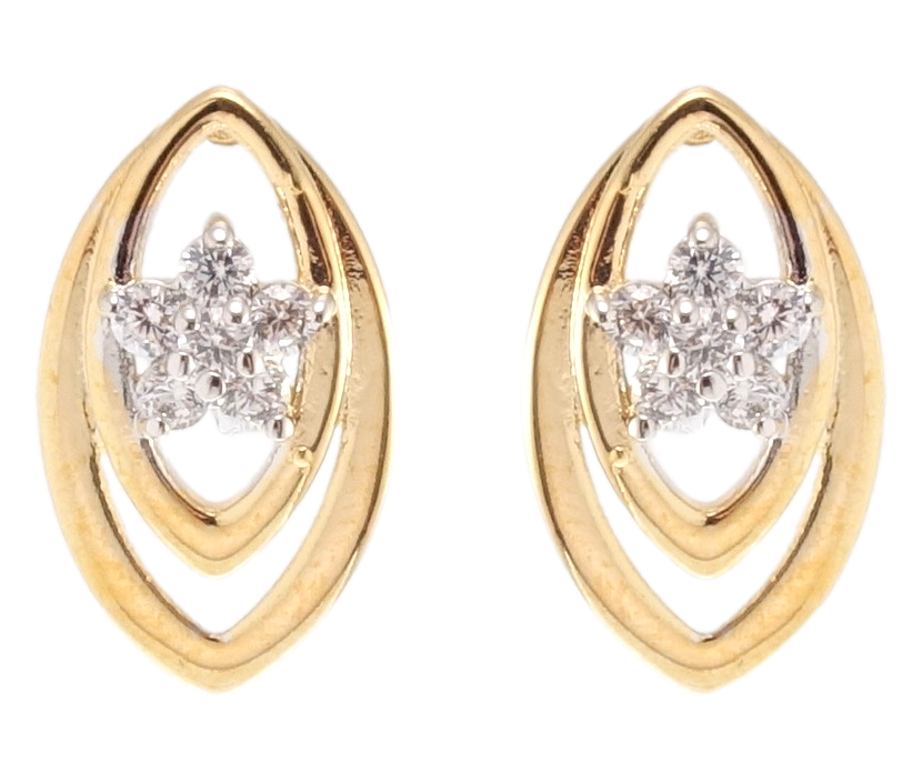 

Серьги Xuping Позолота 18K + Родий гвоздики (пусеты) "Кристальные цветочки"