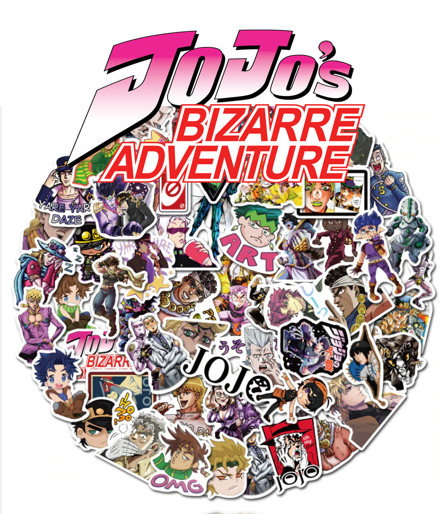 

Стикерпак JoJo's Bizarre Adventure наклейки JOJO 25штук стикеры ДжоДжо, Серый