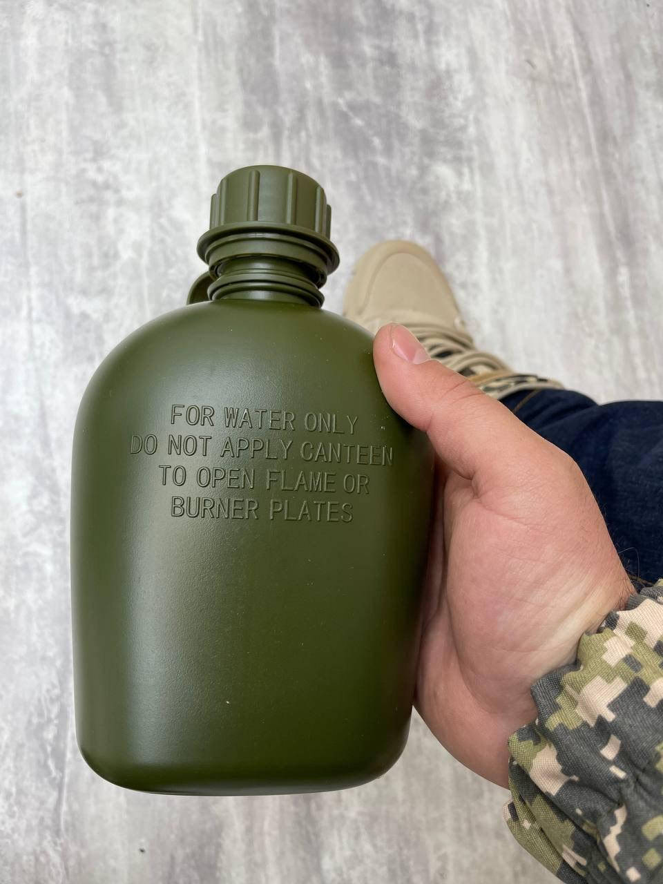 

Фляга пластиковая военная 1 л цвет хаки