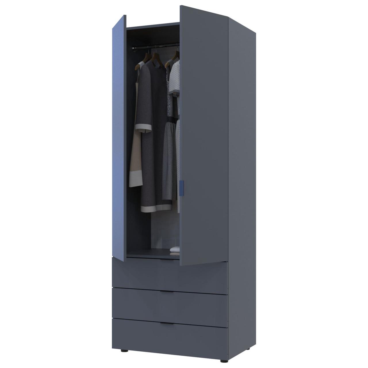 Розпашна Шафа для одягу Doros Гелар Графіт 2 ДСП 77,5х49,5х203,4 (80737023) 2