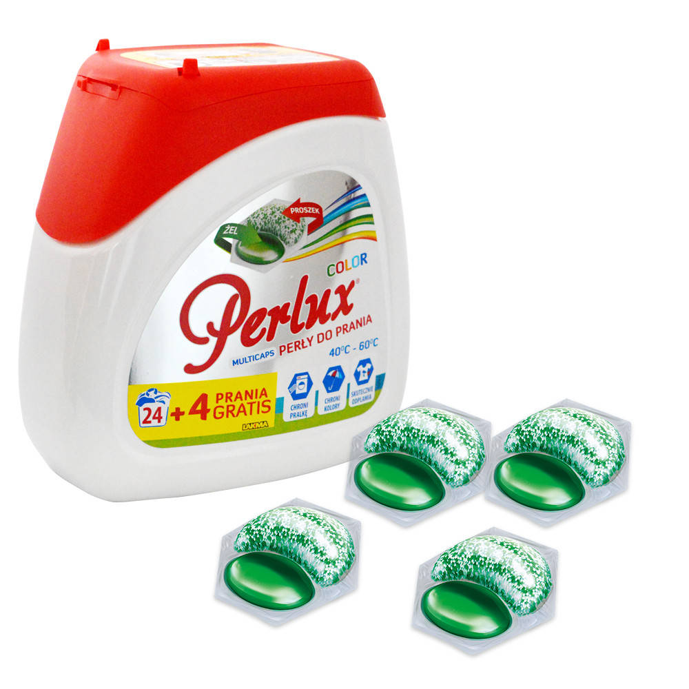 

Капсулы для стирки цветных вещей Perlux Color, 24 +4 шт