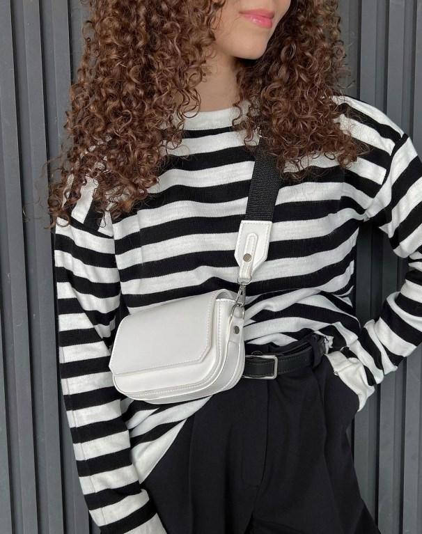 

Бананка белая на широком ремне,женская сумка-клатч через плечо экокожа, Белый