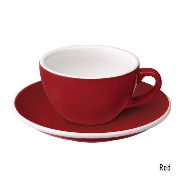 

Чашка и блюдце под кофе с молоком Loveramics Egg Flat White, 150 мл, Red, Красный