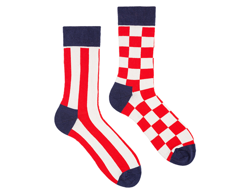 

Разно парные носки "CHECKER: клетка - полоска" от Sammy Icon
