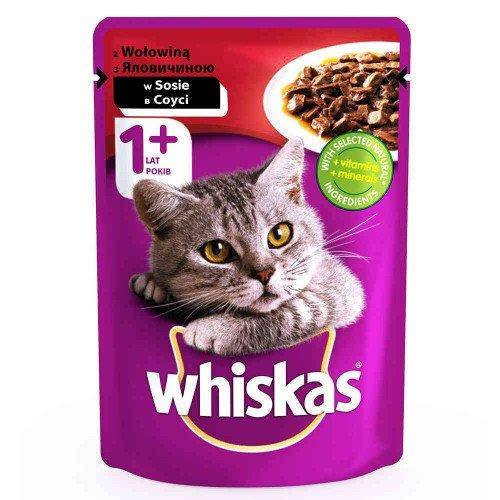 

Влажный корм Вискас Whiskas с говядиной в соусе 100 г x 24 шт
