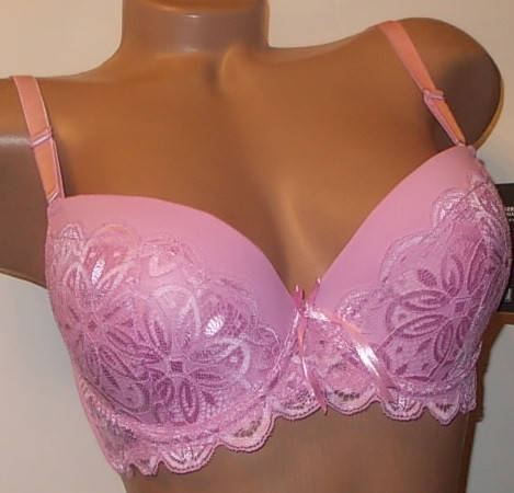 

Бюстгальтер YYG 85С лифчик плотная чашка розовый с кружевом