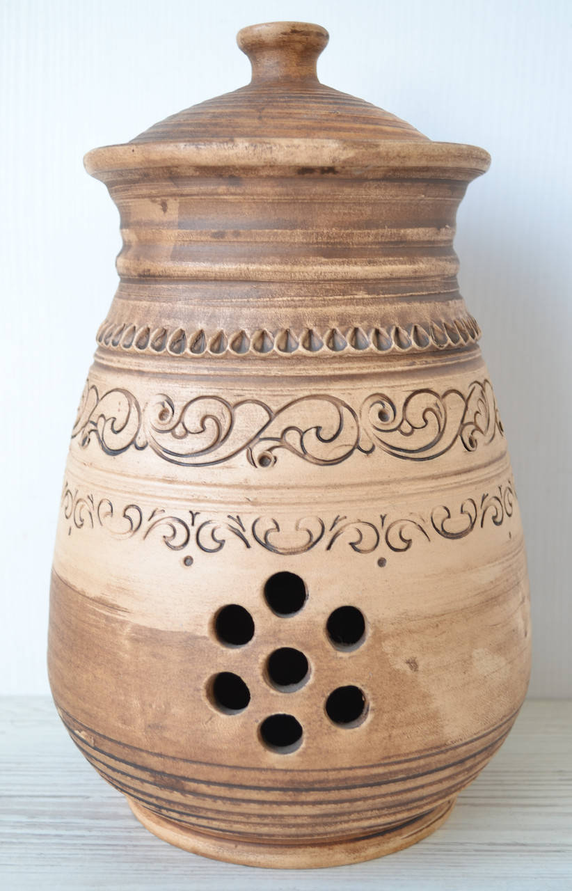 

Кошник глиняный Шляхтянский 3л с крышкой, Коричневый