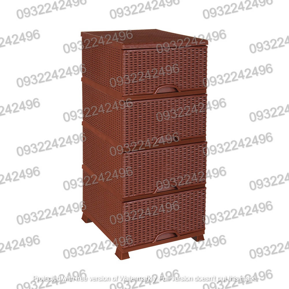 

Пластиковый комод с боковыми стенками Rattan шоколадный Elif Wicker 301-1