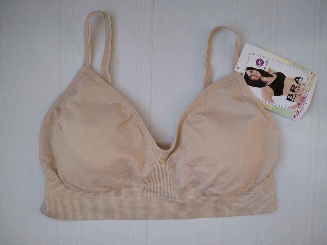 

Топ Blue Rose бесшовный на тонких бретелях бежевый L\XL 0409