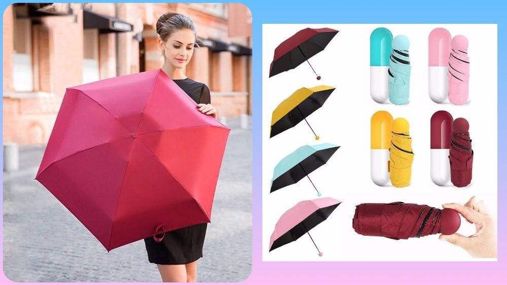 

Мини зонт капсула в чехле Capsule Umbrella Designer Burgundy